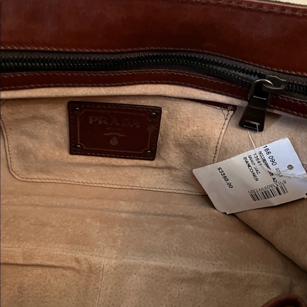 NEW PRADA Zebra print studded calf leather bag - Picture 9 of 12